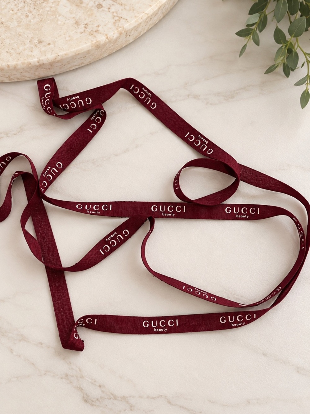 Gucci Beauty Burgundy Logo Ribbon – 95” Long